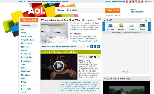 Сайт корпорации AOL