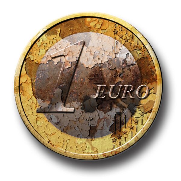 Ржавая монета 1 евро