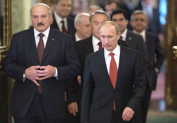 Владимир Путин, Александр Лукашенко и Нурсултан Назарбаев