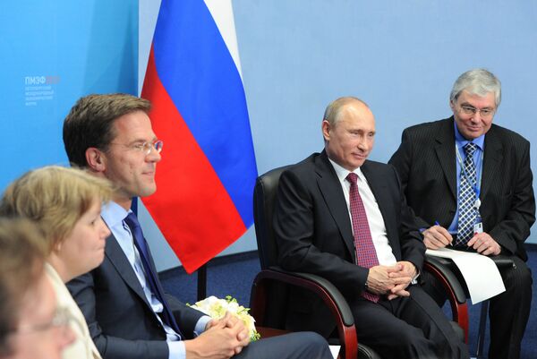 Встреча Владимира Путина и Марка Рютте в Санкт-Петербурге