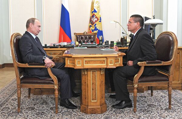 Встреча президента РФ В.Путина с А.Улюкаевым