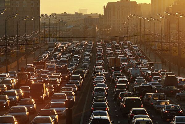 Автомобильные пробки на улицах Москвы