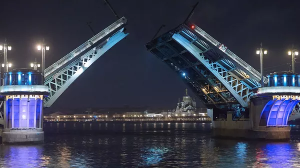 Разведенный Благовещенский мост в Санкт-Петербурге Разведенный Благовещенский мост в Санкт-Петербурге