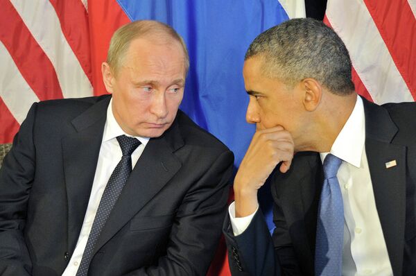 *Президент России Владимир Путин и президент США Барак Обама