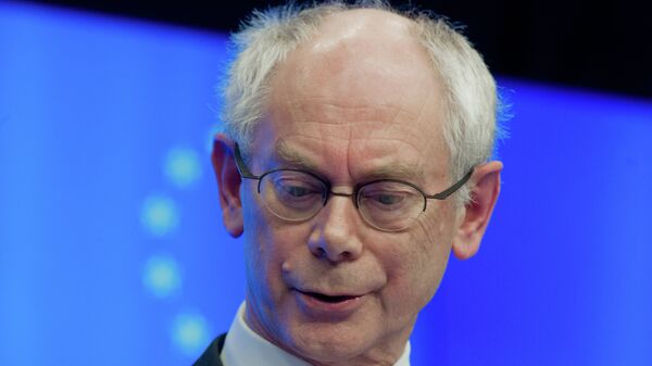 Председатель Европейского совета Херман Ван Ромпей во время саммита Россия - ЕС. Архив Председатель Европейского совета Херман Ван Ромпей во время саммита Россия - ЕС. Архив