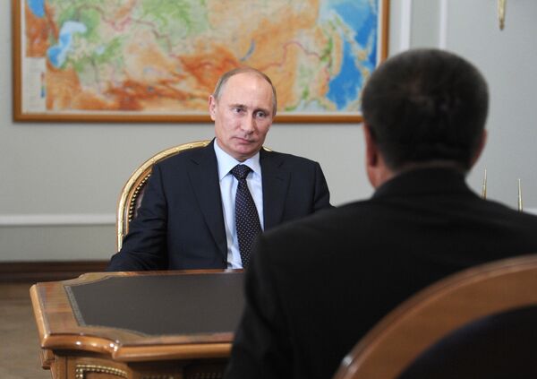 Встреча президента РФ В.Путина с А.Улюкаевым в Ново-Огарево