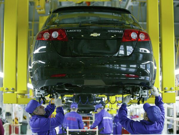 Сборка автомобилей Chevrolet Lacettii на заводе автоконцерна General Motor