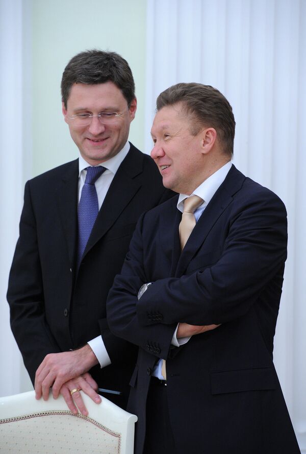 Министр энергетики РФ Александр Новак (слева) и председатель правления ОАО Газпром Алексей Миллер