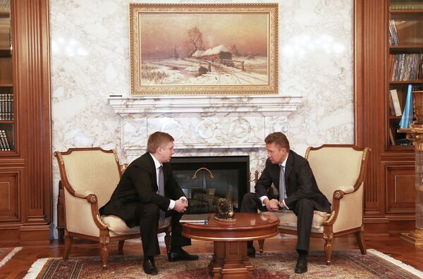 Встреча глав ОАО Газпром и НАК Нафтогаз Украины Алексея Миллера и Андрея Коболева