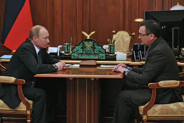 Президент России В.Путин провел встречу c министром сельского хозяйства РФ Н.Федоровым