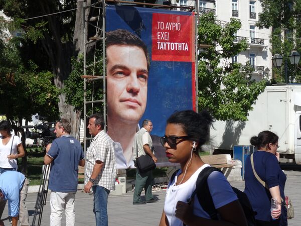 Предвыборные плакаты в Афинах
