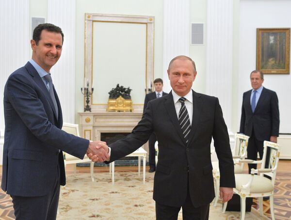 *Президент России В.Путин встретился с президентом Сирии Б.Асадом