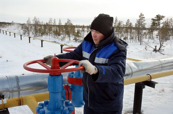 Газопровод компании Газпром у поселка Вынгаяхинский