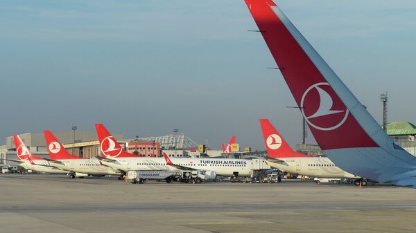#Самолеты авиакомпании Turkish Airlines в Международном аэропорту имени Ататюрка в Стамбуле