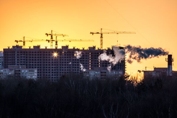 %Закат солнца в Москве