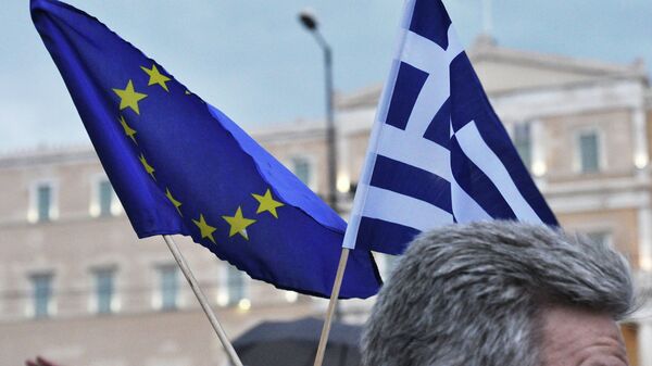 #Митинг сторонников соглашения с кредиторами на площади Синтагма в Афинах, Греция