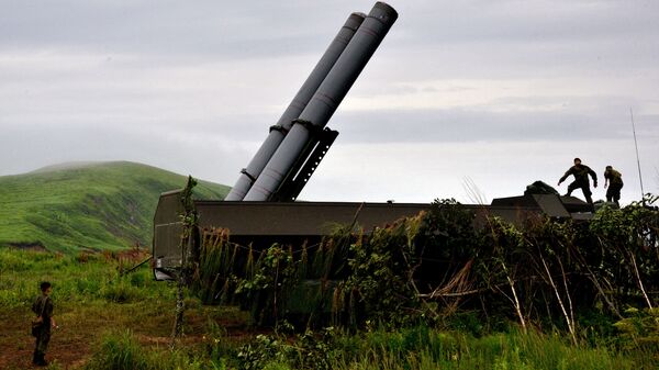 Новый береговой ракетный комплекс Бастион во время учений в Приморском крае