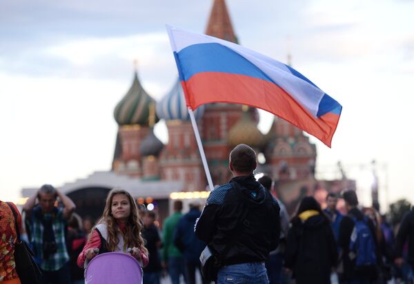 #Жители Москвы на праздничном концерте в честь Дня России на Красной площади