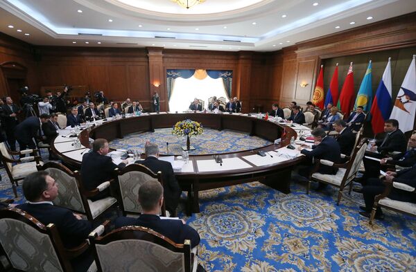 Заседание Евразийского межправительственного совета в узком составе.