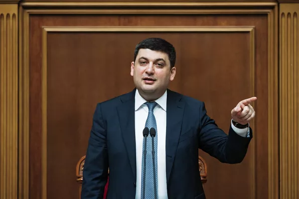 Премьер-министр Украины Владимир Гройсман на заседании Верховной рады Украины в Киеве