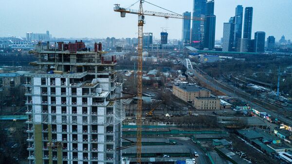Строительство многоквартирного жилого дома в московском районе Фили.