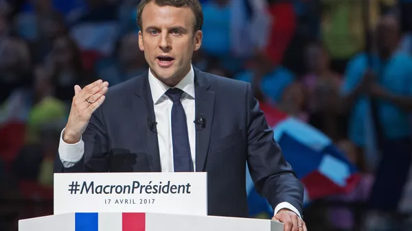 Кандидат в президенты Франции, лидер движения Вперёд! (En Marche) Эммануэль Макрон