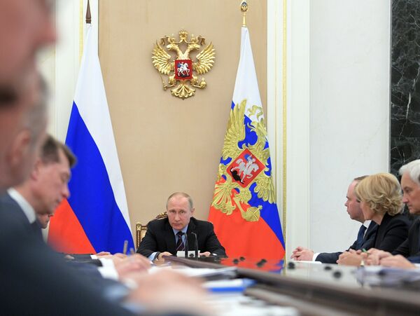 Президент РФ Владимир Путин проводит совещание по экономическим вопросам. 30 мая 2017