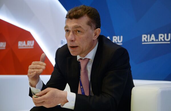 Министр труда и социальной защиты Российской Федерации Максим Топилин на Санкт-Петербургском международном экономическом форуме 2017