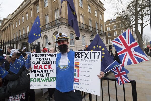 #Противник выхода Великобритании из Европейского Союза на улице Лондона