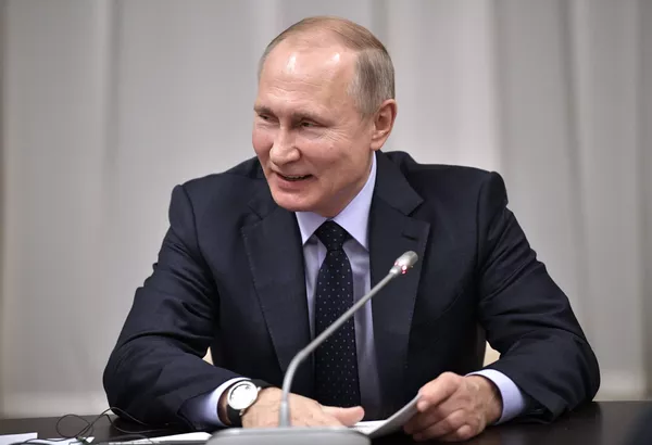 #Владимир Путин во время встречи с представителями экономического совета Франко-российская торгово-промышленная палата. 31 января 2018