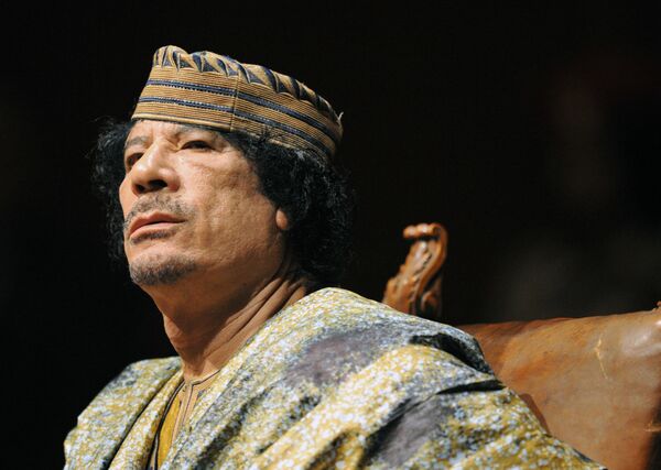 Лидер Социалистической Народной Ливийской Арабской Джамахирии Муамар Каддафи. 6 декабря 2009