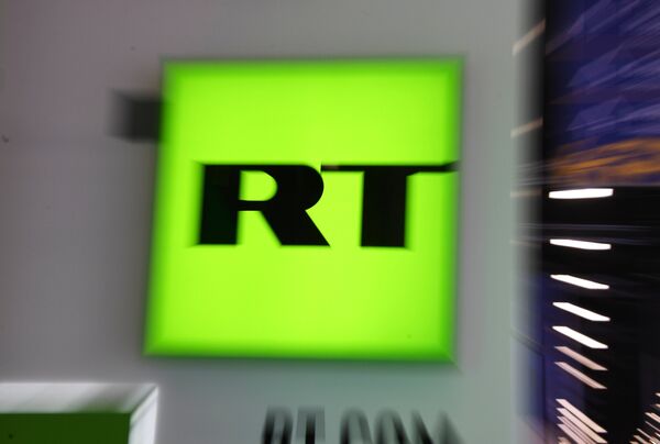 %Логотип телеканала RT (Russia Today)