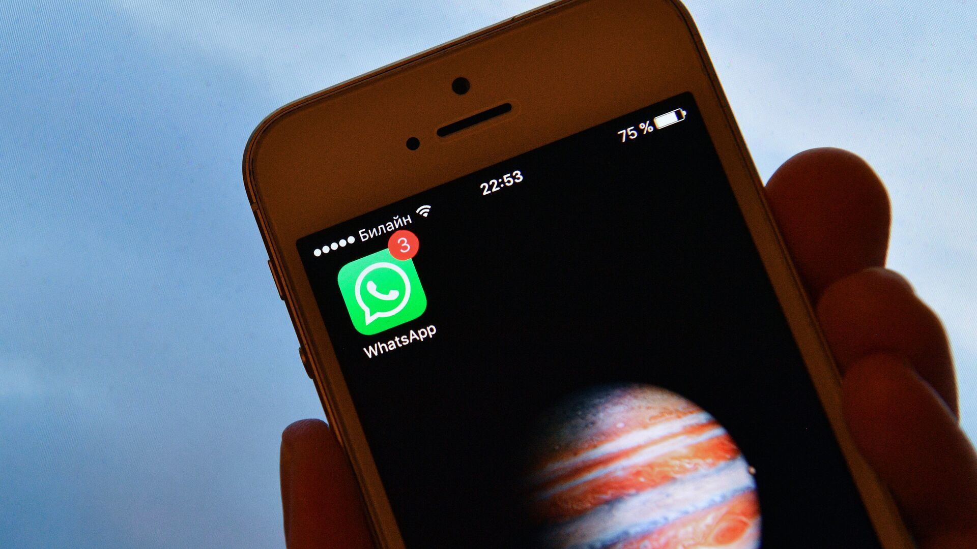  Иконка мессенджера WhatsApp на экране смартфона - ПРАЙМ, 1920, 17.04.2021
