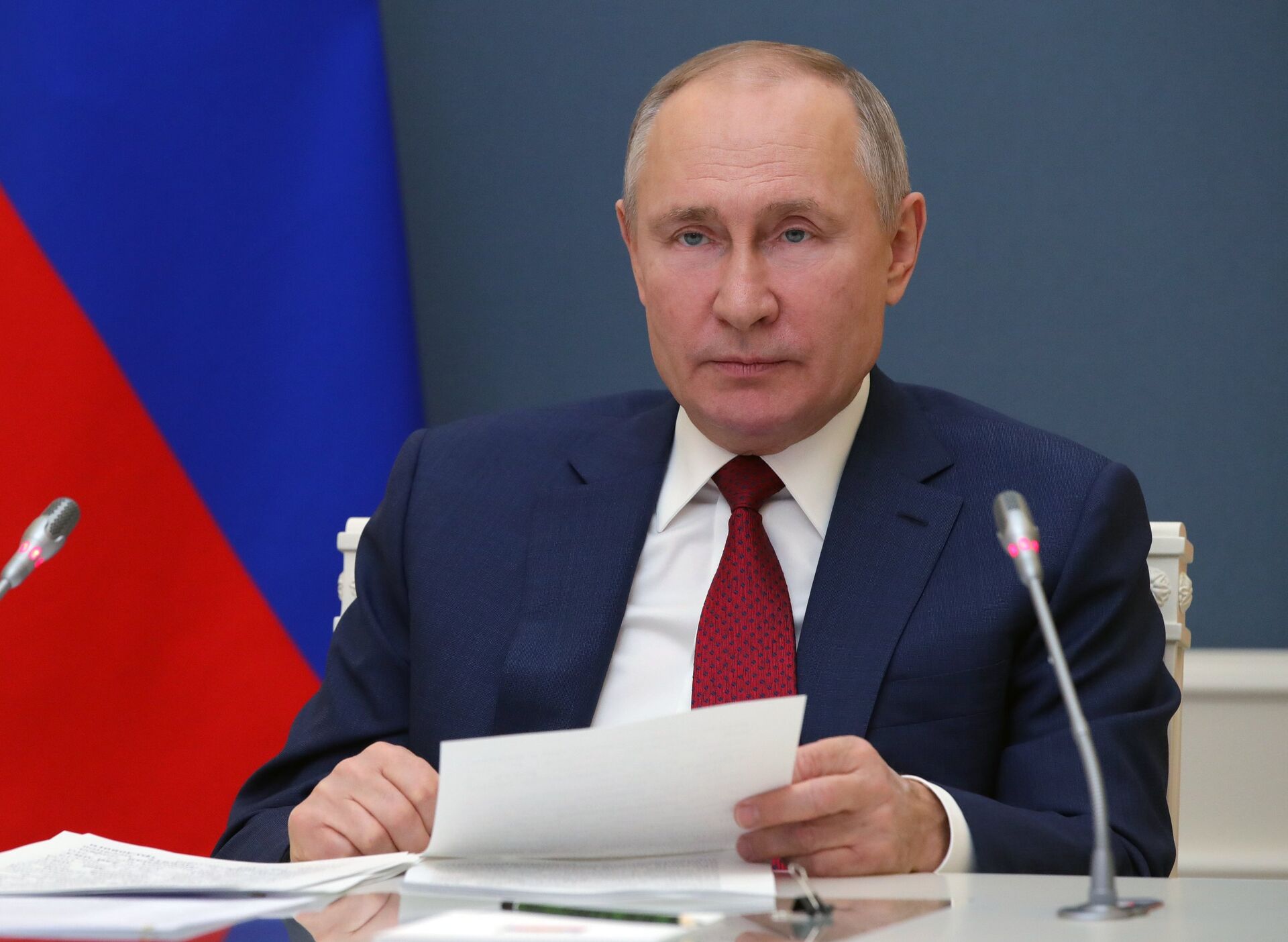 Президент РФ В. Путин выступил на сессии онлайн-форума Давосская повестка дня 2021 - ПРАЙМ, 1920, 14.09.2021