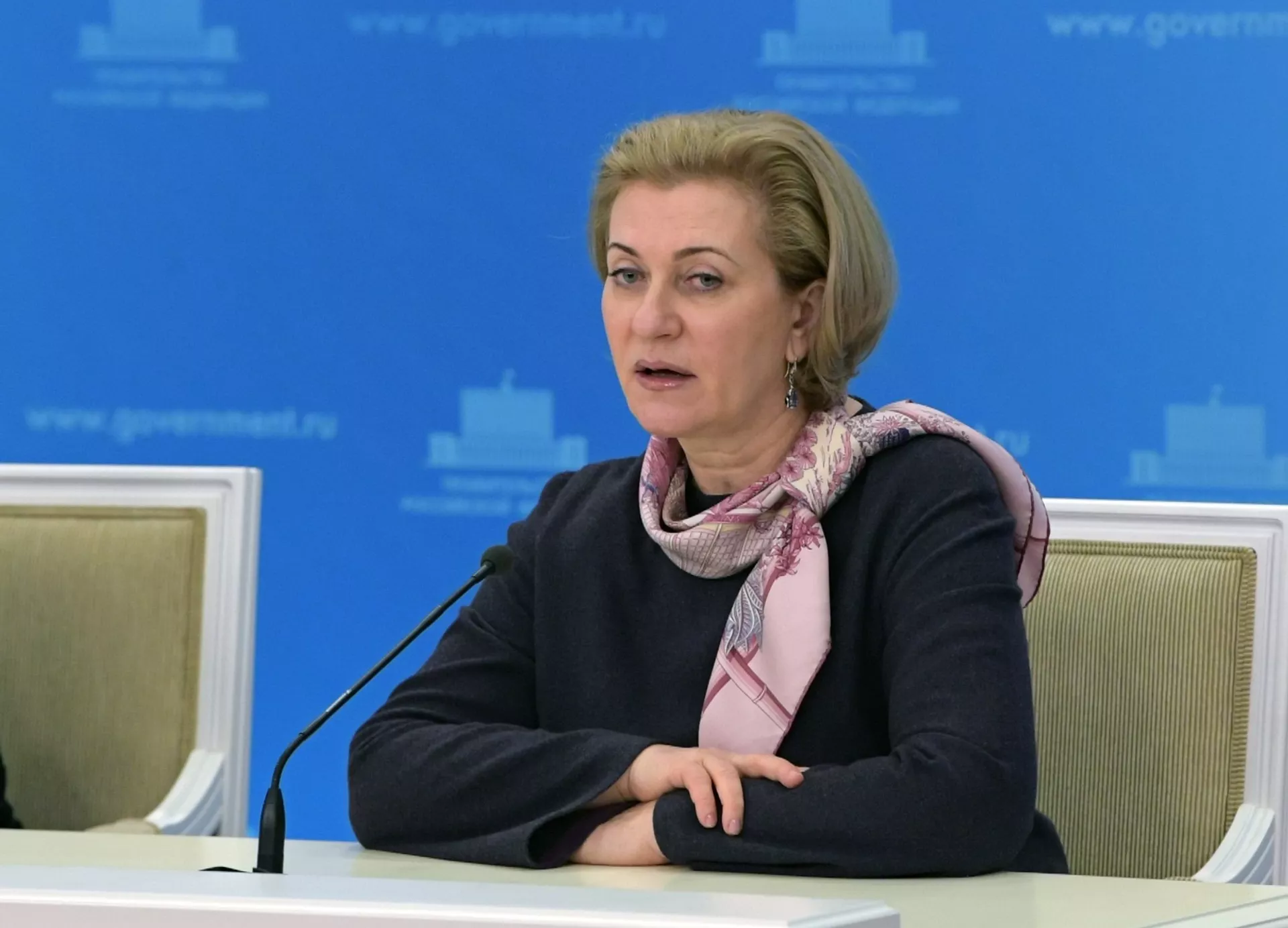 Брифинг министра здравоохранения РФ М. Мурашко, вице-премьера РФ Т. Голиковой и главы Роспотребнадзора А. Поповой - ПРАЙМ, 1920, 10.02.2021