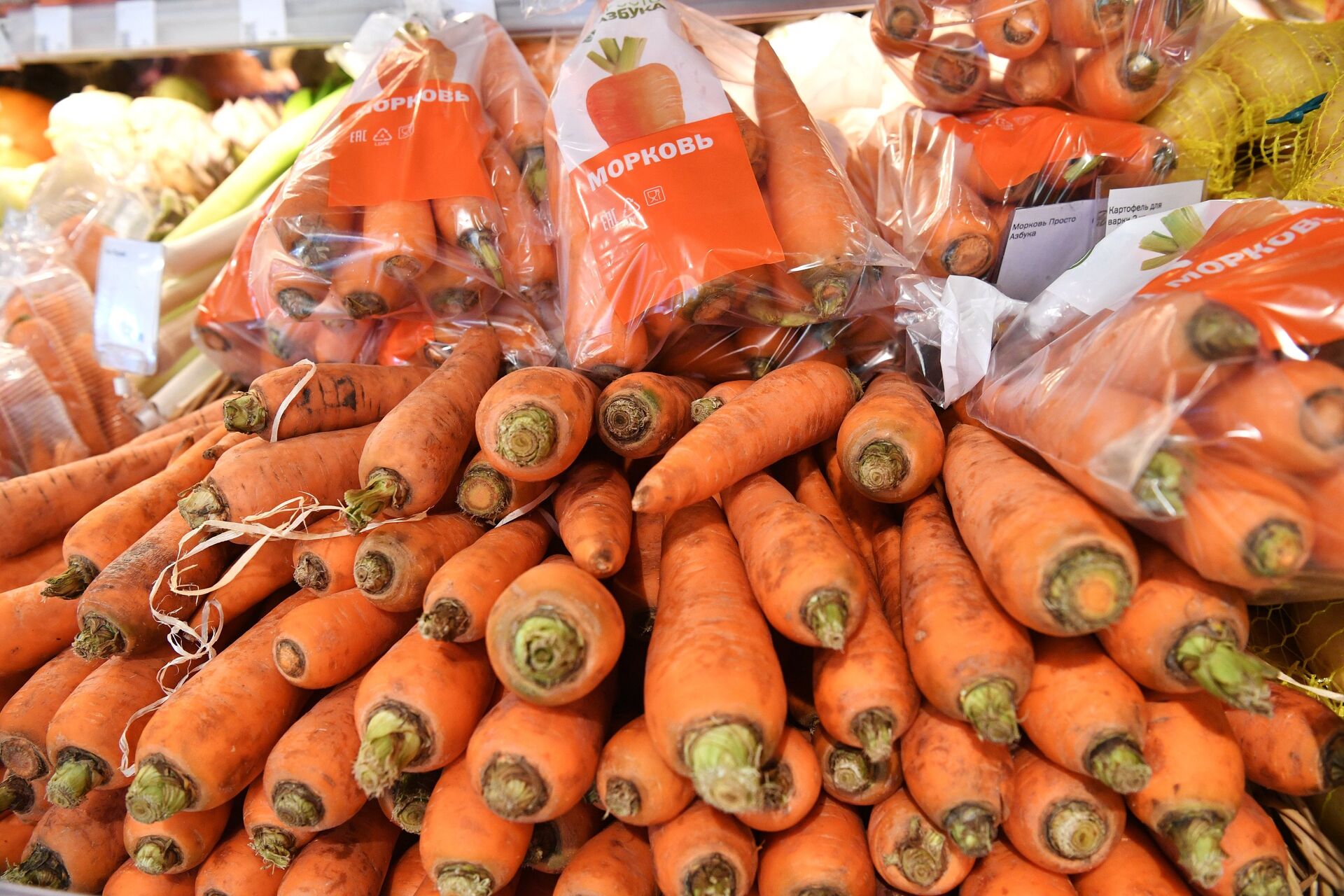 Продажа моркови в магазине Азбука Вкуса в Москве - ПРАЙМ, 1920, 05.08.2021