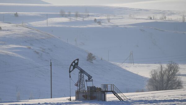 Нефтяная качалка в Альметьевском районе Республики Татарстан