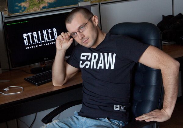 Основатель GSC Game World Сергей Григорович во время интервью журналистам РИА Новости, 2011