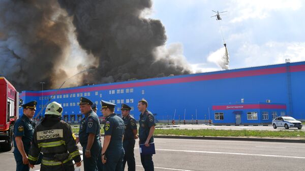 Пожар на складе OZON в Подмосковье