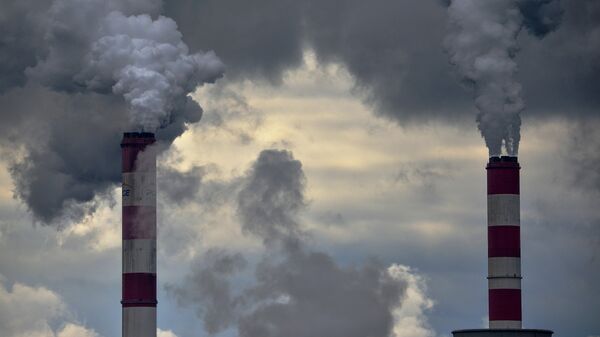 Дым из труб угольной ТЭС в Польше