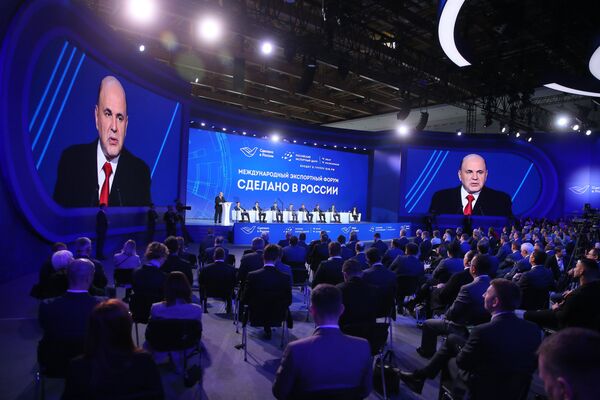 Премьер-министр РФ М. Мишустин принял участие в экспортном форуме Сделано в России - 2022