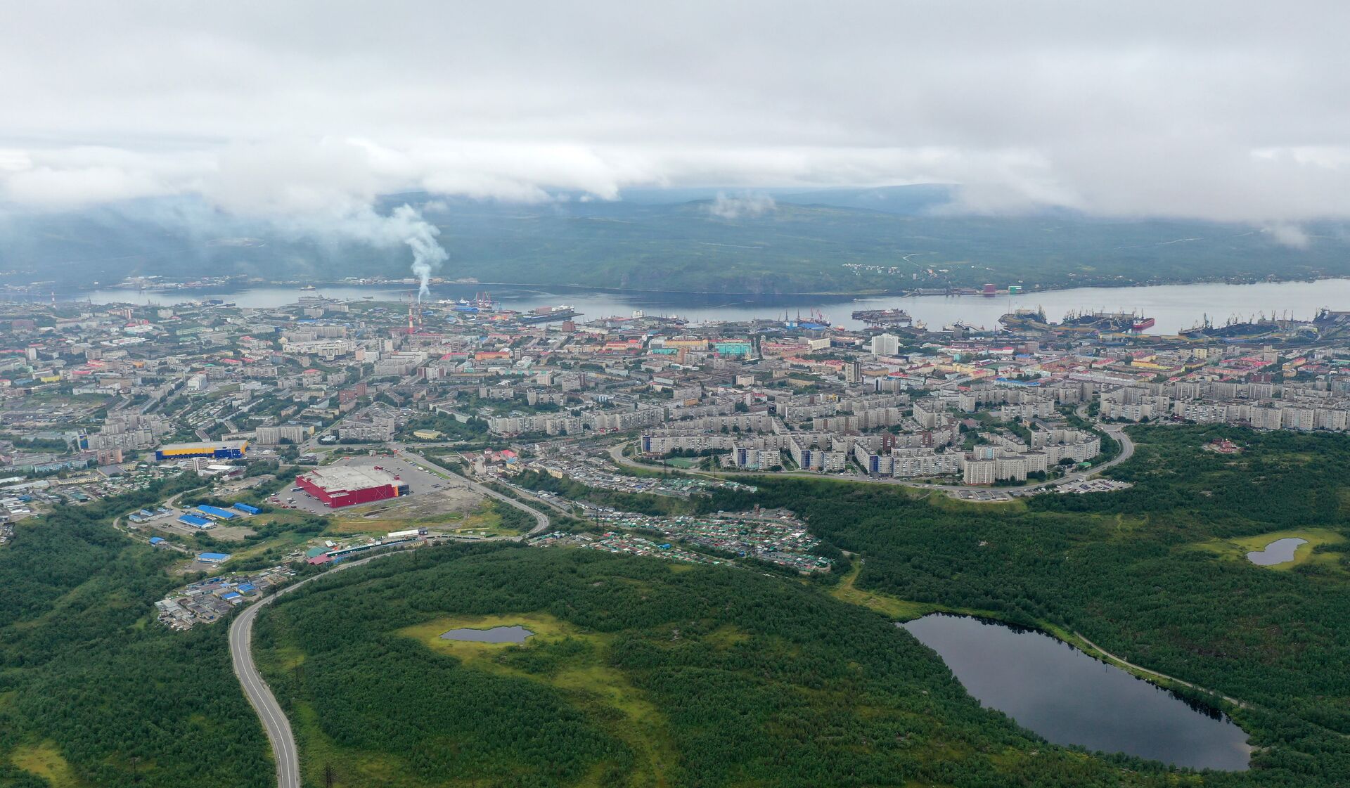 Вид на Мурманск с высоты птичьего полета - ПРАЙМ, 1920, 21.07.2023