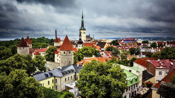 Вид на Таллин, старый город, Эстония