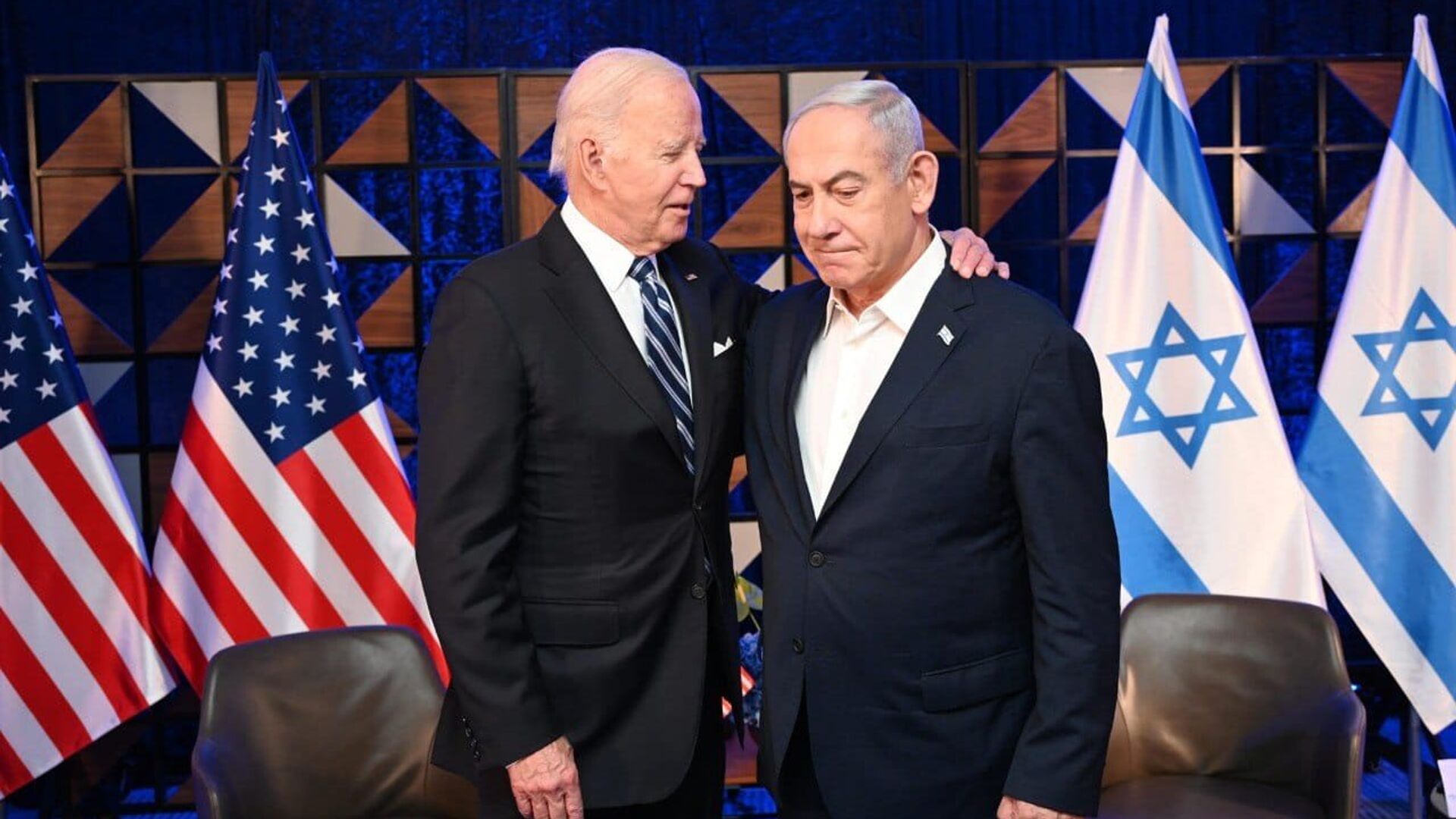 Президент США Джо Байден и премьер-министр Израиля Биньямин Нетаньяху - ПРАЙМ, 1920, 15.11.2023