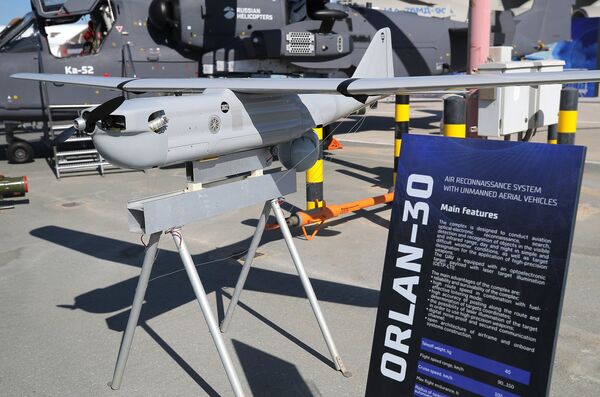 Разведывательный беспилотный летательный аппарат Орлан-30 на Dubai Airshow-2023