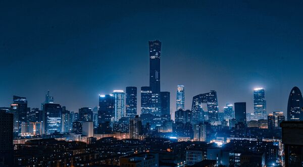Вид на ночной Пекин, Китай