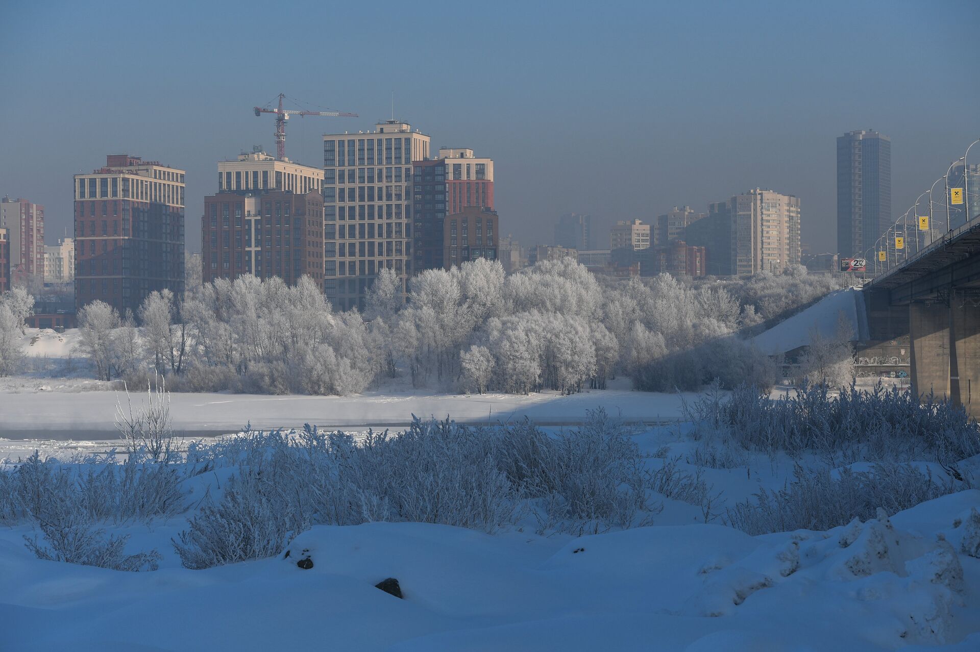 Вид на правобережье Новосибирска - ПРАЙМ, 1920, 07.02.2024