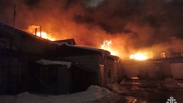 Пожар в административном здании на территории мясного предприятия в Пушкино